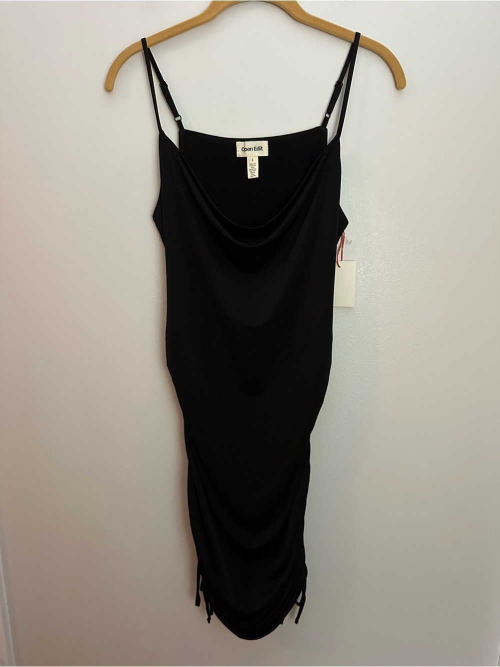 Open Edit Nordstrom Ruched Dress Black Small NWT